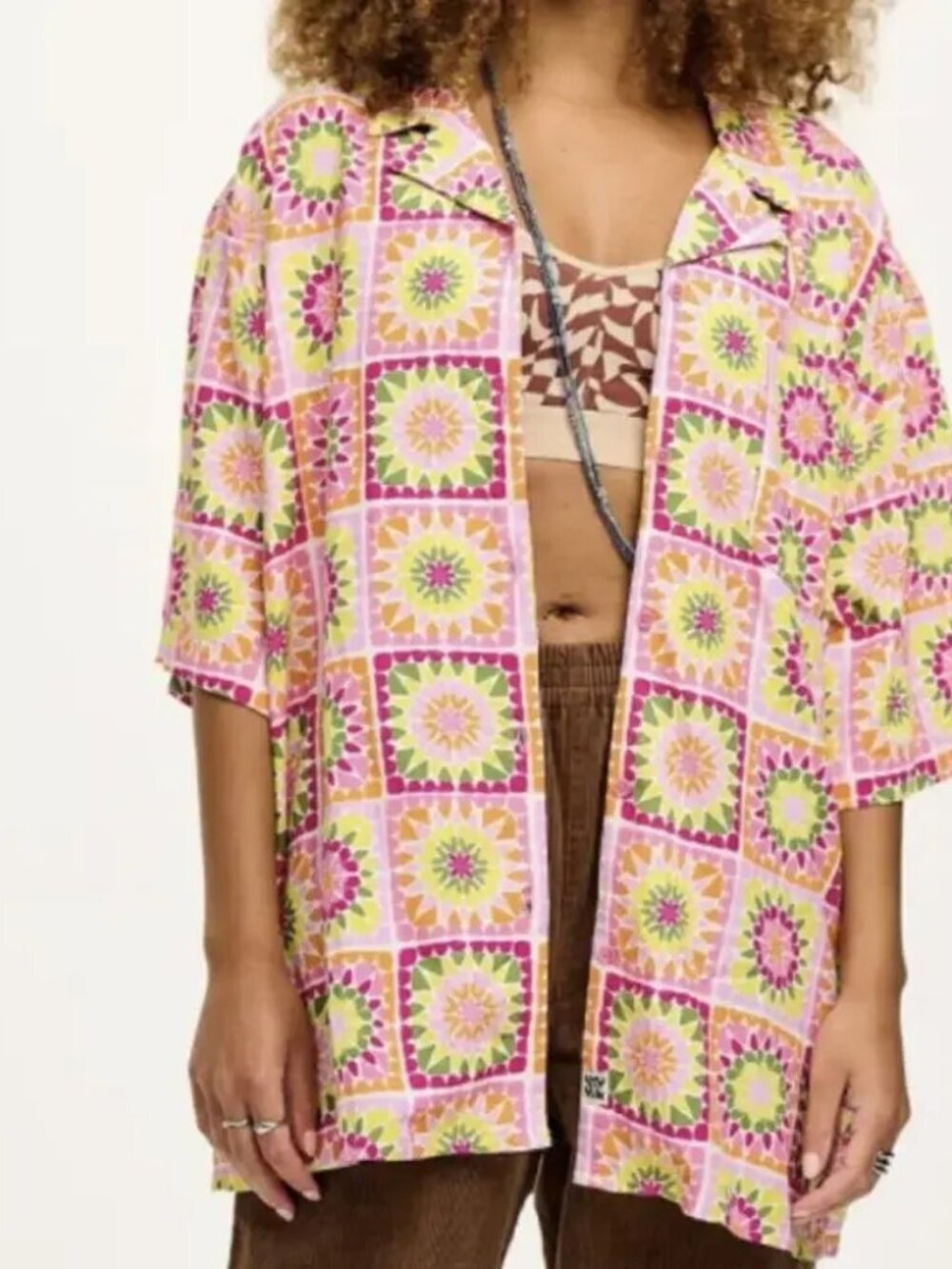 Lucy & Yak Santiago Oversized Button Shirt Camara Print